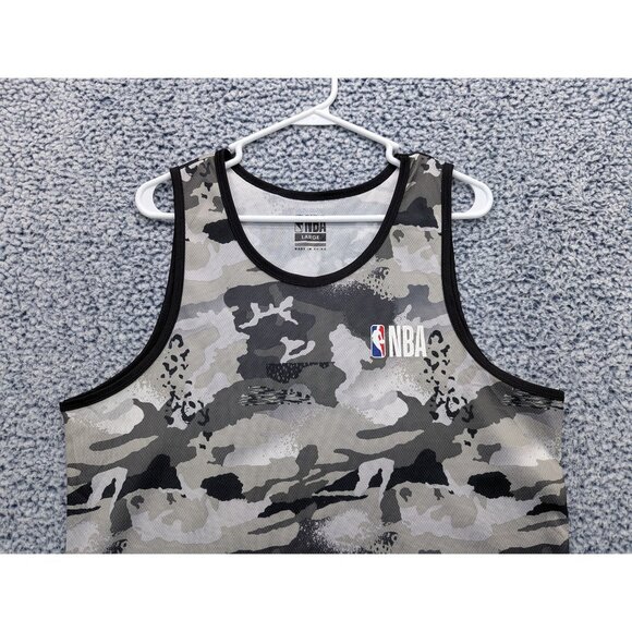 NBA Camouflage Tank Top Mens LG Lightweight Mesh Muscle Basketball Lifting Gray - Picture 3 of 13